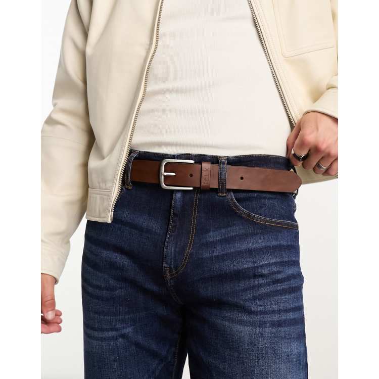 French Connection leather belt in tan | ASOS