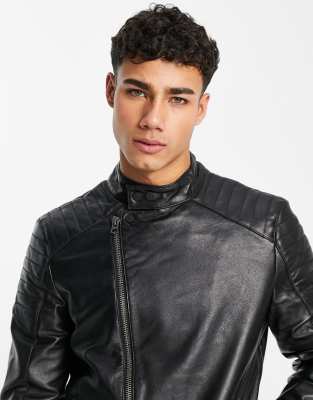 french connection leather biker jacket