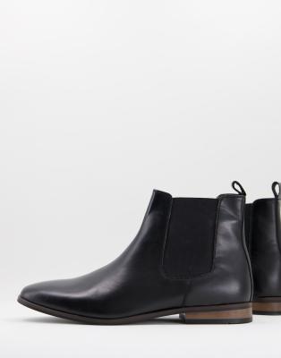 French Connection leather Chelsea boots in black