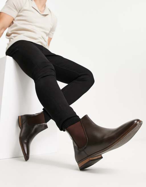 Mens chelsea brown clearance boots