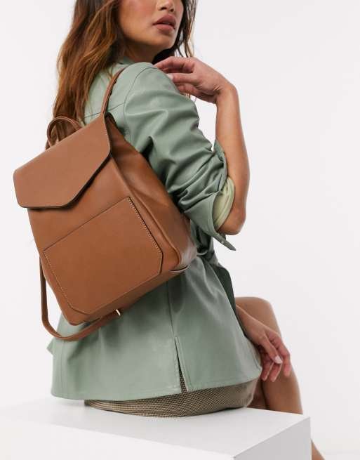 French Connection Leather Drawstring Backpack