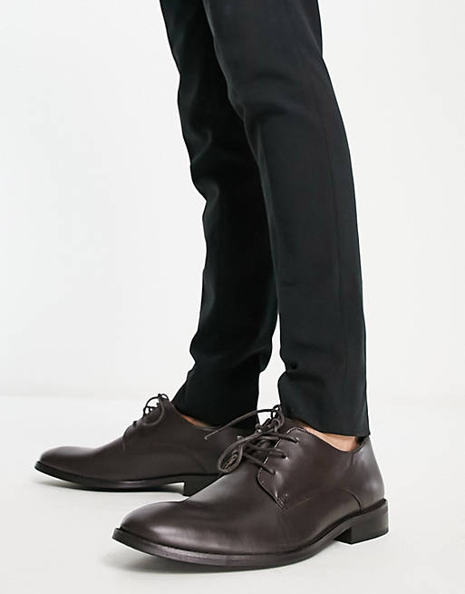 French Connection leather formal lace up shoes in tan