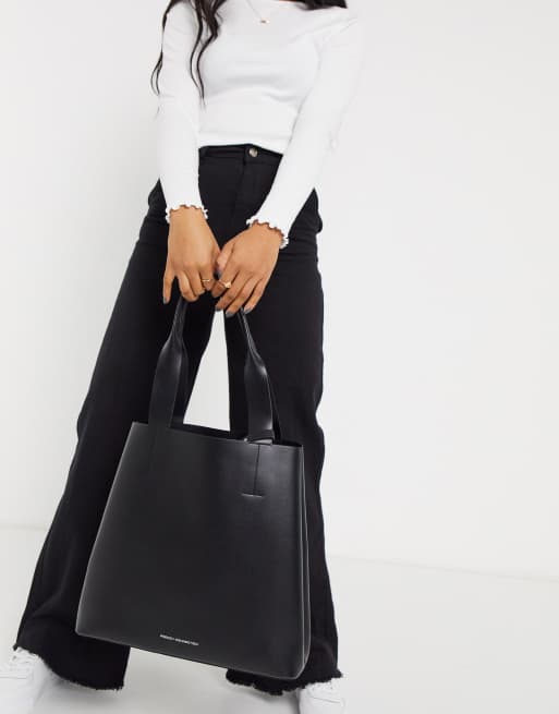 French Connection classic tote bag in black