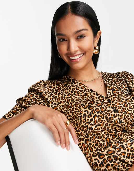 French Connection leopard meadow midi jersey dress | ASOS