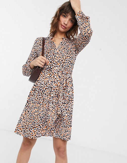 French Connection leopard print jersey mini shirt dress