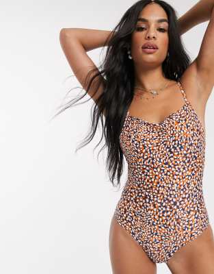 orange leopard swimsuit