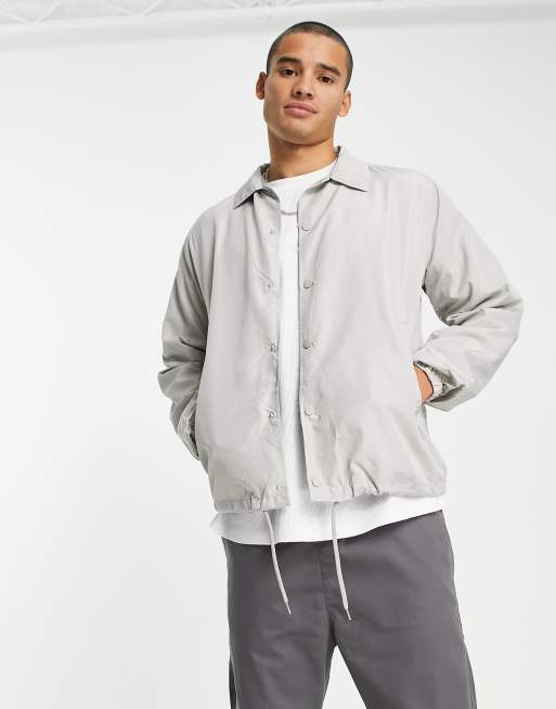 French Connection lightweight coach jacket in light gray