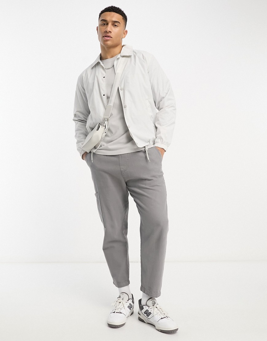 French Connection lightweight coach jacket in light grey