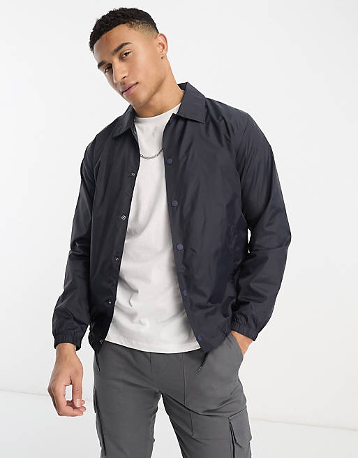 French Connection lightweight coach jacket in navy | ASOS