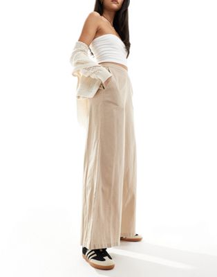 French Connection lightweight linen blend wide leg trousers in cream