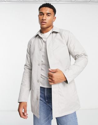 French Connection lined classic mac jacket in stone