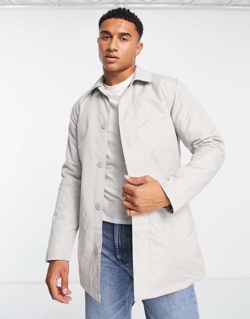 French Connection lined classic mac jacket in stone | ASOS