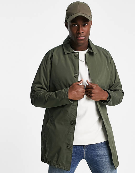 French Connection lined mac jacket in khaki