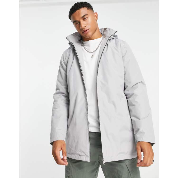 French Connection lined trench jacket with hood in light gray