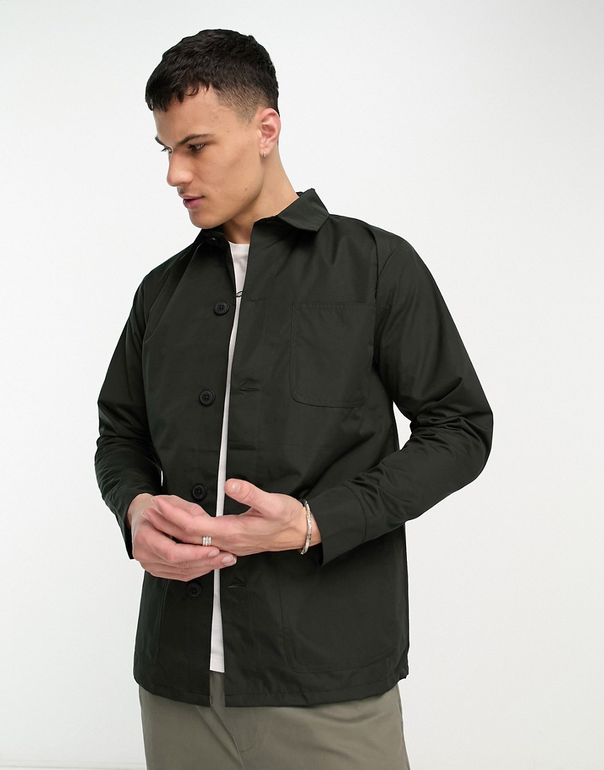 French Connection lined utility jacket in black-Green
