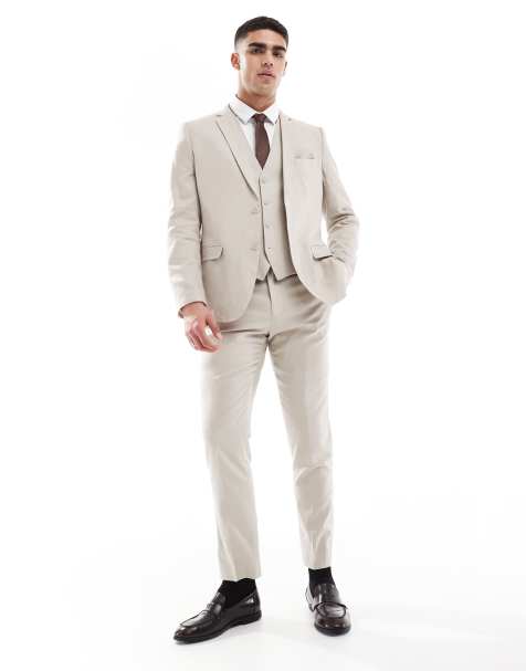 French Connection linen formal suit set in stone - view 1