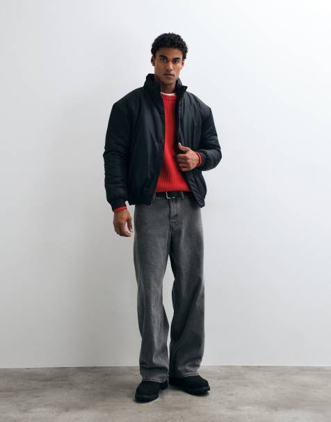 French Connection lockere Jacke mit Stehkragen und Wattierung in Schwarz - view 1