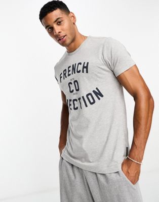 French Connection logo t-shirt in light grey mel - ASOS Price Checker