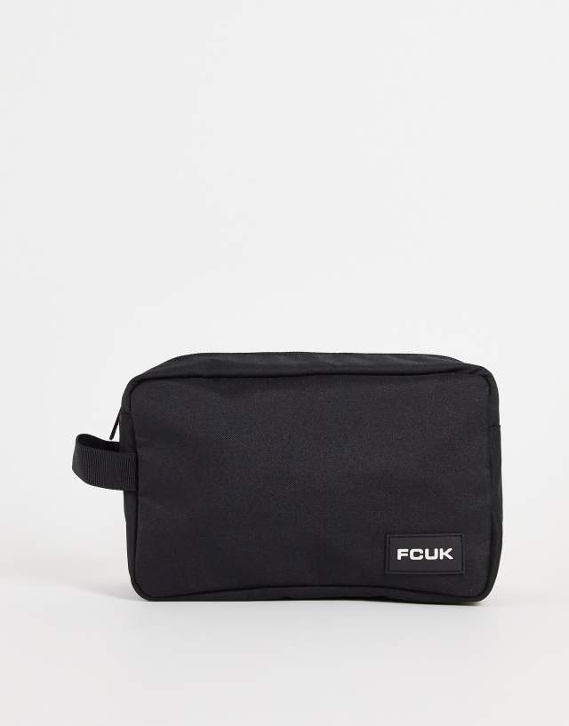 French Connection logo washbag in black