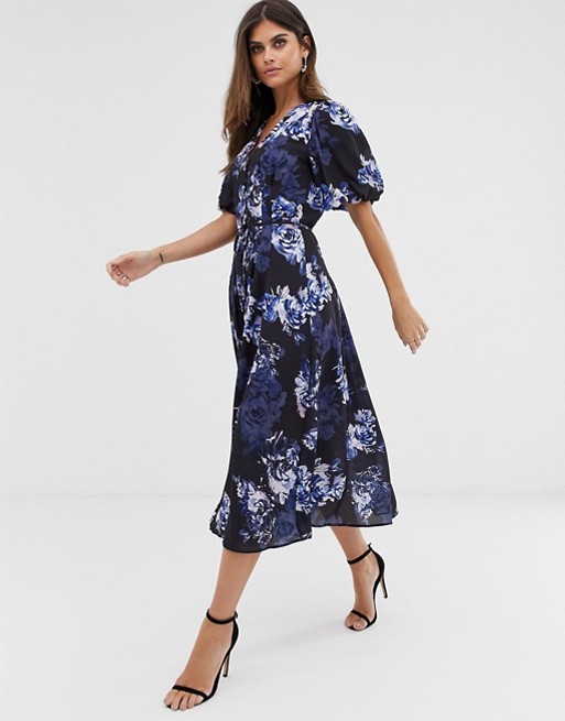 French Connection long button down floral maxi dress