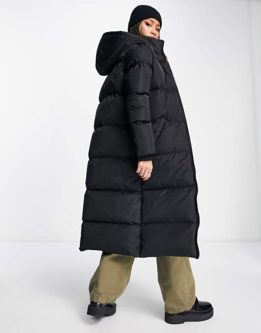 Men's Extra Long Puffer Coat in Black