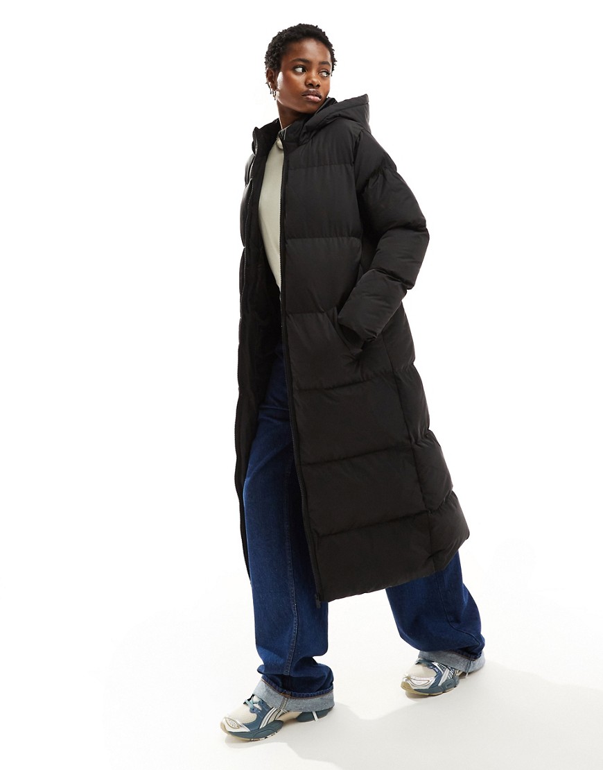 French Connection Long Length Hooded Padded Jacket In Black