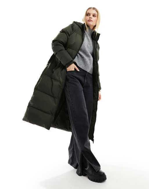 JJXX high neck longline padded coat in gray