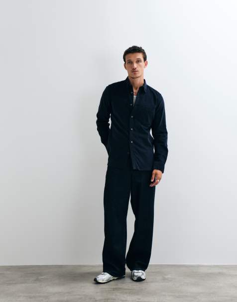 French Connection long sleeve cord shirt in navy - view 1