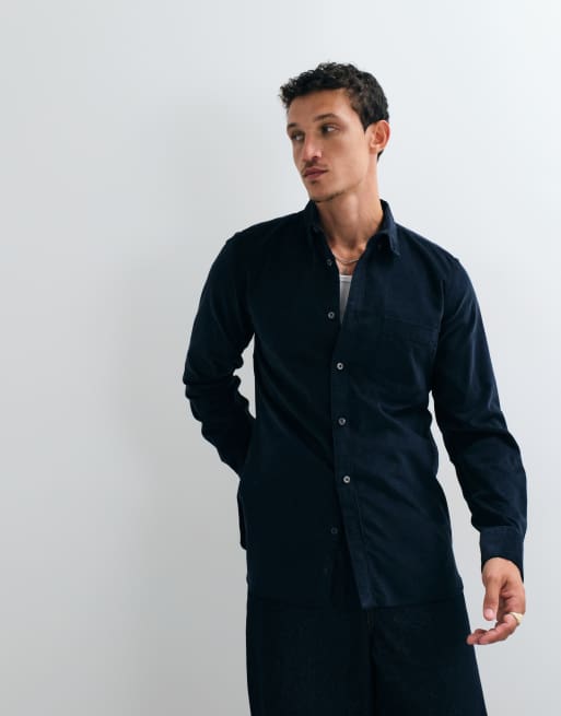 French Connection long sleeve cord shirt in navy, 2 of 5