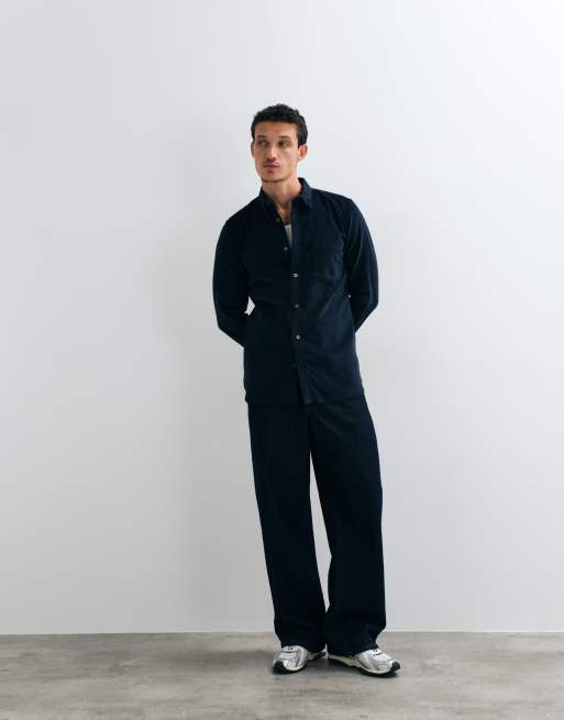 French Connection long sleeve cord shirt in navy, 4 of 5
