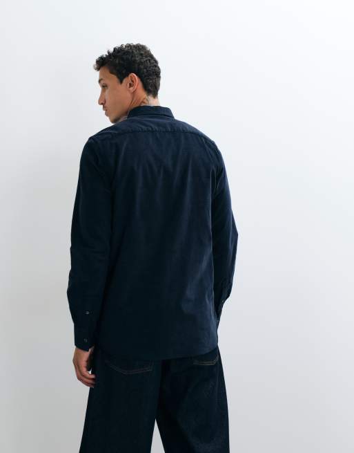 French Connection long sleeve cord shirt in navy, 5 of 5