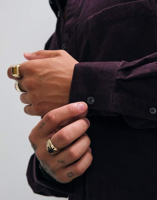 French Connection long sleeve cord shirt in purple, 2 of 5