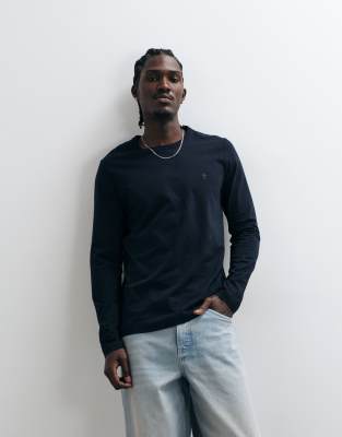 French Connection Long Sleeve Crew Neck T-shirt In Black