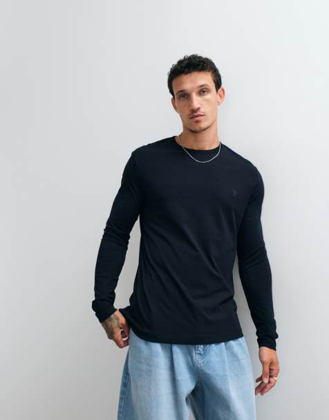 French Connection long sleeve crew neck T-shirt in navy - view 1