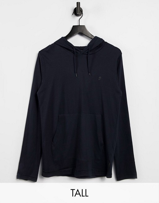 French Connection long sleeve hooded top in marine
