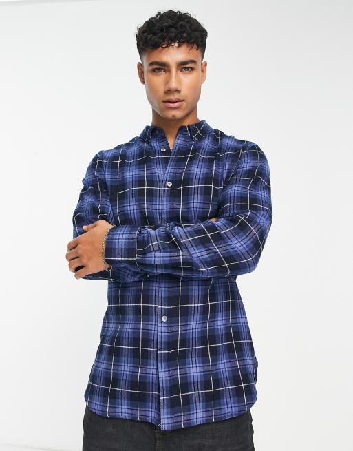 Blue black plaid store shirt