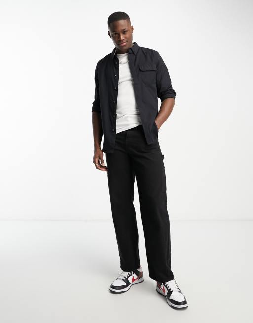 French Connection long sleeve overshirt in black | ASOS