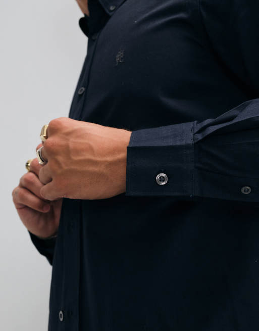French Connection long sleeve oxford shirt in navy, 4 of 5