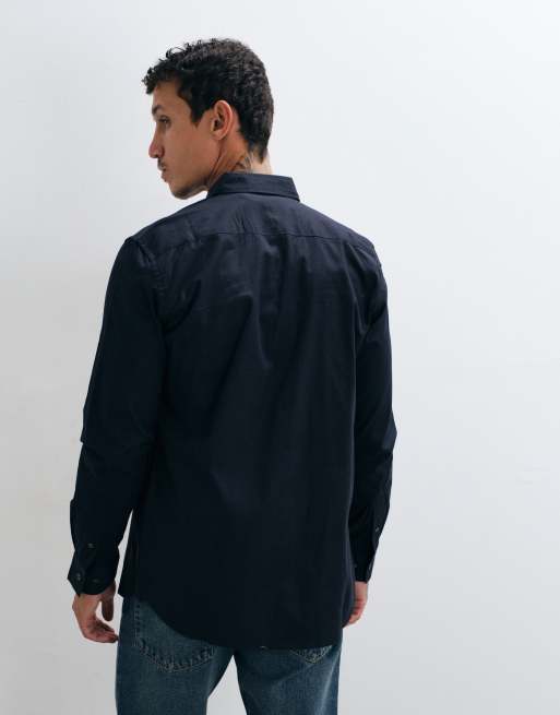 French Connection long sleeve oxford shirt in navy, 5 of 5