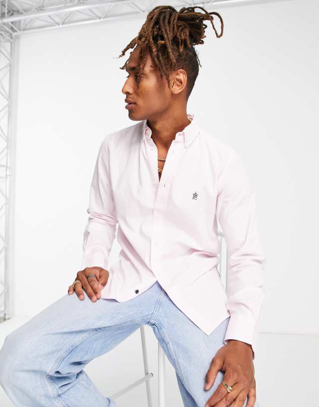 French Connection - long sleeve oxford shirt in pink