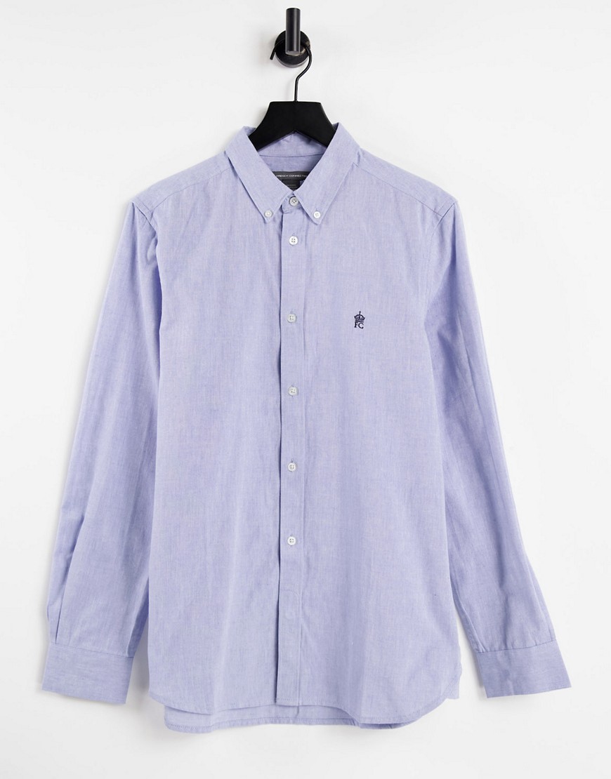 FRENCH CONNECTION LONG SLEEVE OXFORD SHIRT IN SKY BLUE-BLUES,52QOA