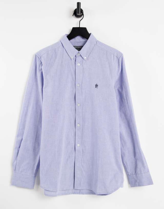 French Connection long sleeve oxford shirt in sky blue