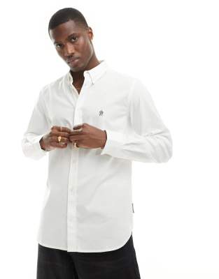 French Connection Long Sleeve Oxford Shirt In White