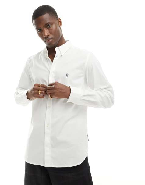 French Connection long sleeve oxford shirt in white - view 1
