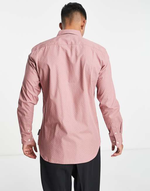 Pink long clearance sleeve shirt mens