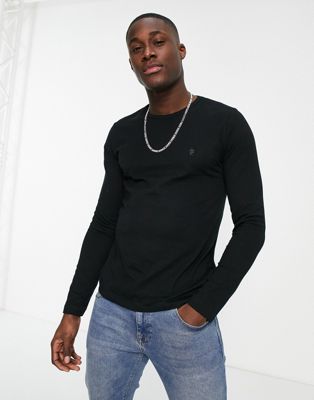 French Connection long sleeve top in black