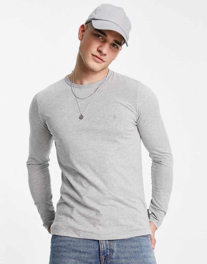 French Connection long sleeve top in light gray-Grey