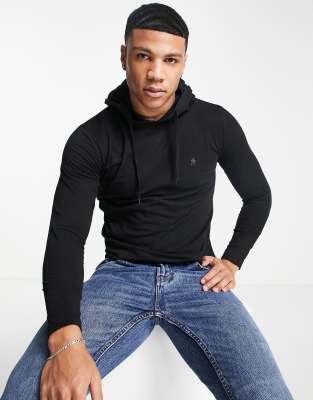 French Connection French Connection long sleeve top with hood in black