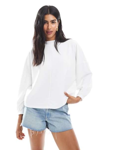 French Connection Long sleeve turtle neck soft top in off white - view 1