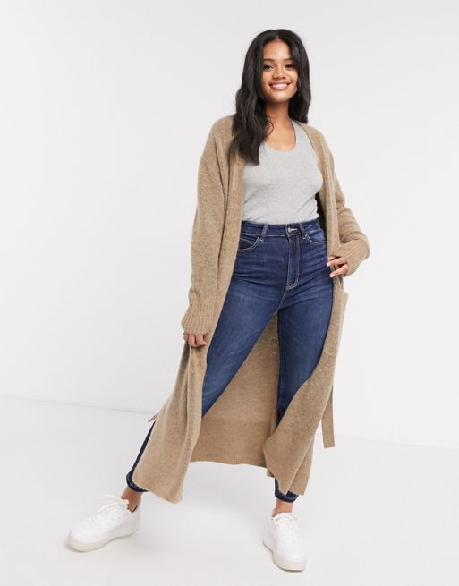 French Connection long sweater duster in camel | ASOS